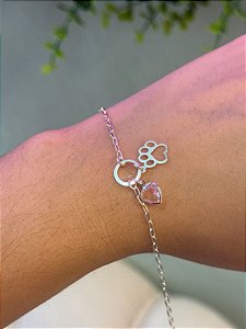 Pulseira Patinha e Coração