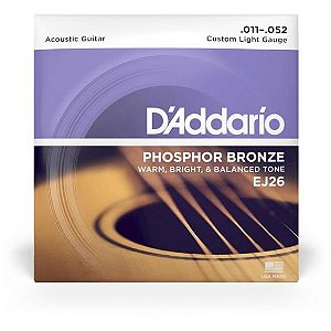 Encordoamento Violão Aço .011-.052 D’Addario EJ26 Phosphor