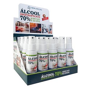 Caixa C/20 Álcool Isopropílico Spray 70% 60ml Pump Implastec