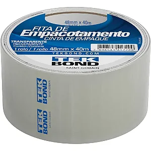 Fita de Empacotamento 48mmx40m Transparente Tekbond (4 Un)