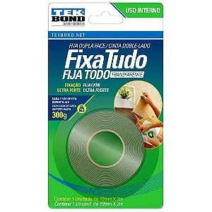 Fita Acrílica Uso Interno Fixa Tudo 19mmx2m Blister Tekbond