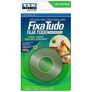 Fita Acrílica Uso Interno Fixa Tudo 25mmx2m Blister Tekbond