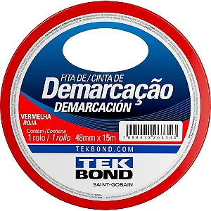 Fita Demarcação Vermelho 48mmx15m Tekbond