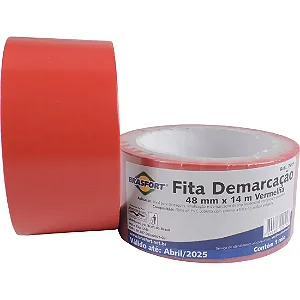 Fita Demarcação de Solo 48mm X 14m Vermelha Brasfort