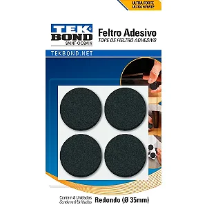 Feltro Adesivo Super Cola Redondo 35mm (C/8) Tekbond
