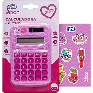 Calculadora de Bolso Letron Fini 8 Dígitos Rosa