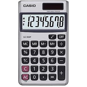 Calculadora de Bolso Casio SX300P 08 Dígitos Prata