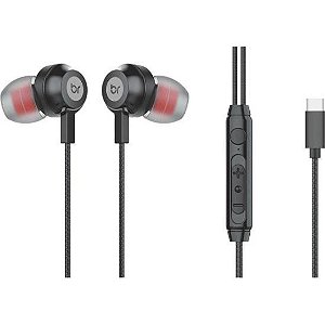 Fone de Ouvido Bright Ghost Com Microfone Tipo C Preto