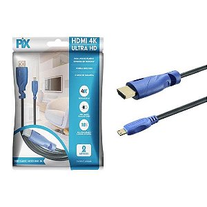 Cabo Micro HDMI X HDMI 2.0 4k 19 Pinos 2m Pix