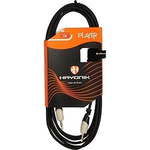Cabo de Áudio Hayonik Player P2 x P2 3m Preto
