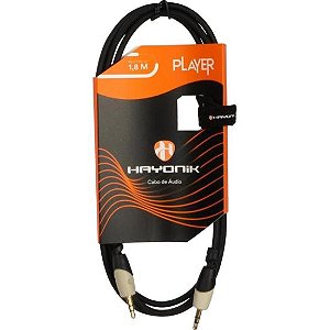 Cabo de Áudio Hayonik Player P2 x P2 1,8m Preto