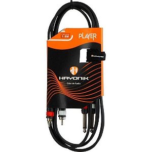 Cabo de Áudio Hayonik Player P10 x RCA 1,8m Preto