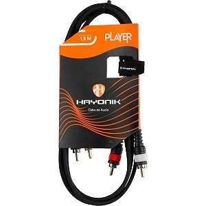 Cabo de Áudio Hayonik Player RCA x RCA 1,8m Preto