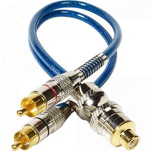 Cabo de Áudio Y 1 Fêmea X 2 Machos 20cm Azul Storm