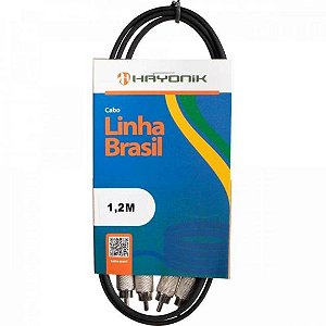 Cabo de Áudio Hayonik Linha Brasil 2 RCA x 2 RCA 1,2m Preto