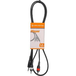 Cabo de Áudio Hayonik Linha Player P2 x 2 RCA 1,2m Preto