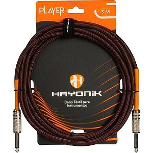 Cabo Para Instrumento Têxtil Hayonik Player P10 3m Marrom