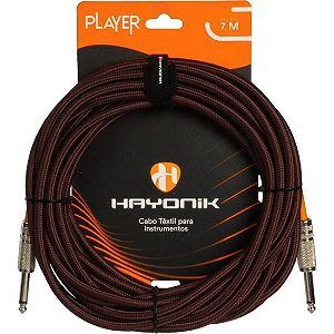 Cabo Para Instrumento Têxtil Hayonik Player P10 7m Marrom