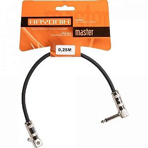 Cabo para Pedal Hayonik Linha Brasil P10 x P10 90º 25cm Preto