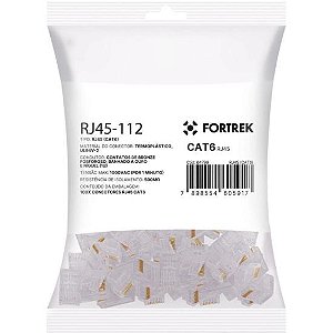 Conector Macho CAT6 RJ45 112 Fortrek FK 140E 100 Unidades