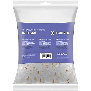 Conector Macho CAT5E RJ45 201 Fortrek FK 120E 100 Unidades