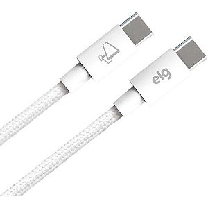 Cabo Tipo C X Tipo C TC60 1 Metro Branco ELG