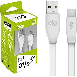 Cabo USB Tipo C TCUSBE 1,25m Branco ELG