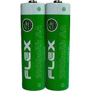 Pilha Recarregável AA 1.2V 2900mAh (C/2 Pilhas) Flex