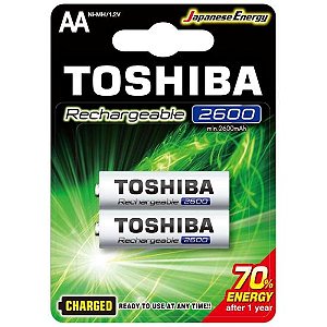 Pilha Recarregável AA 1,2v 2600mAh TNH6GAE (C/2 Pilhas) Toshiba