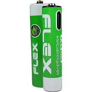 Pilha Recarregável AAA 1.5V 1200mAh (C/2 Pilhas) Flex