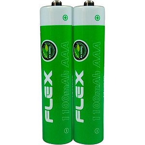 Pilha Recarregável AAA 1.2V 1100mAh (C/2 Pilhas) Flex