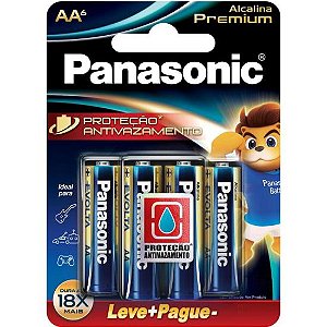 Pilha Alcalina 1,5V AA LR6 Premium (C/6 Pilhas) Panasonic - CAR / 6