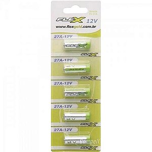 Pilha Alcalina 12V 27A (C/5 Pilhas) Flex - CAR / 5