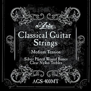 Encordoamento Para Violão Nylon Tensão Média AGS400MT Aria Guitars