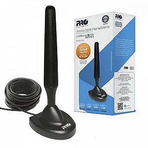 Antena Digital Interna Vhf/uhf Prohd-2400 OMNI Preto Proeletronic
