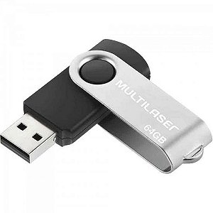 Pen Drive Multilaser Twist PD590 64GB Preto