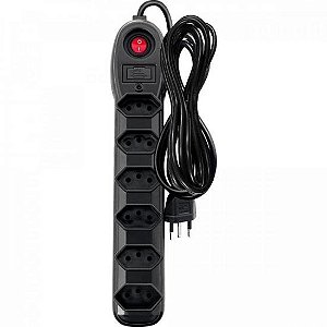 Filtro de Linha Com 6 Tomadas 3M Bivolt Preto Megatron