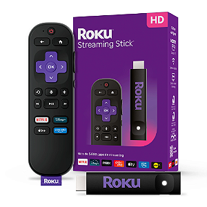 STREAMING STICK ROKU FULL HD COM CONTROLE DE VOZ