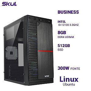 Computador B300 I3-12100 3.3Ghz Mem 8Gb Ddr4 Ssd 512Gb Fonte 300W Linux Ubuntu