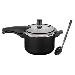 Panela de Pressão Tramontina Vancouver 4,5L Alumínio Revestimento Antiaderente Preto com Concha