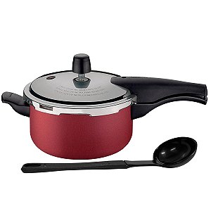 Panela de Pressão 3L Tramontina Vancouver Revestimento Antiaderente Vermelho com Concha