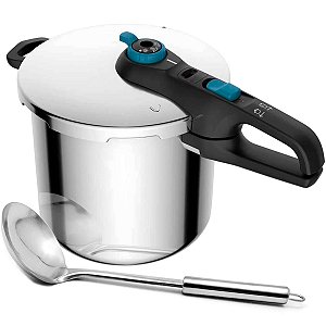 Panela De Pressão 8L Rochedo Inox Secure Trendy Indução e Fechamento Externo com Concha Inox