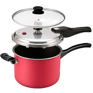 Panela de Pressão 4,5L Panelux Magnific Cereja com Fechamento Externo 2 Funções em 1