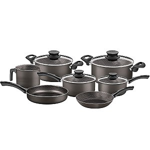 Jogo de Panelas Tramontina Paris 7 Peças em Alumínio com Revestimento Antiaderente Starflon Max Chumbo