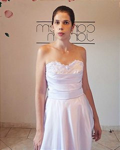 Vestido de Noiva Flor da Paixão - Tomara que Caia com Cauda