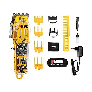 Maquina De Cortar Cabelo Wmark Ng411 Amarelo Profissional