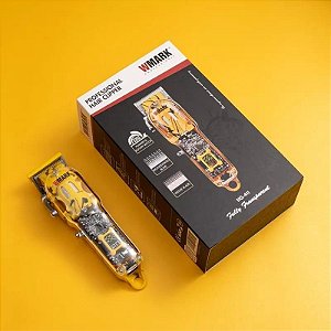 Wmark Máquina de Cortar Cabelo NG411 Profissional Alta Performance Bivolt Amarela