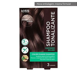 Kiss New York Shampoo Tonalizante Castanho Escuro