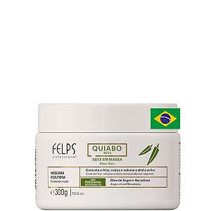 Felps XBTX de Okra Botox Capilar Redutor de Volume Argan Macadâmia 300g