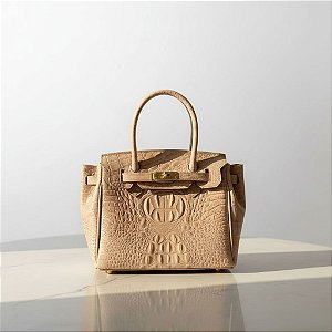 Bolsa Couro Croco - Rosé